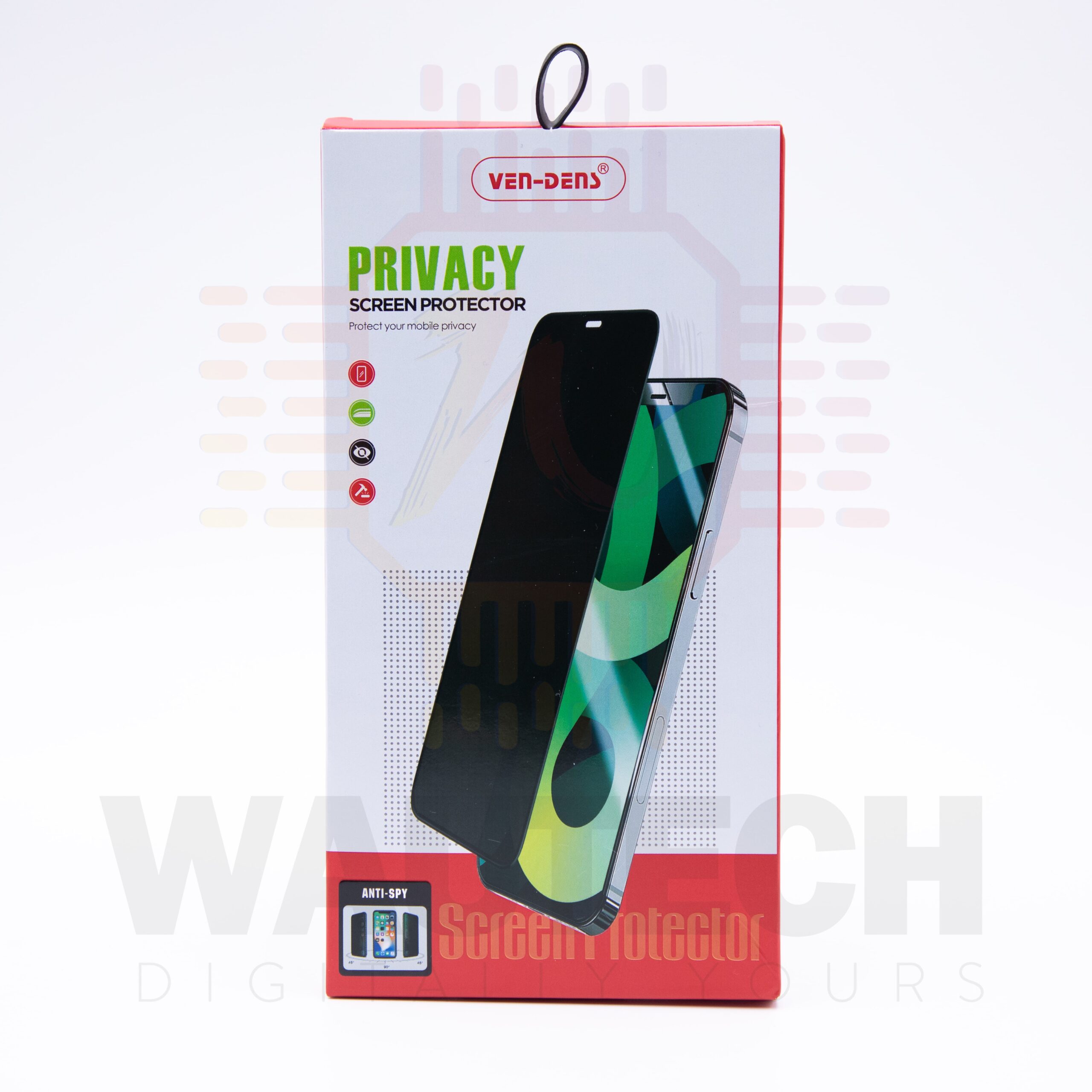 VEN-DENS Apple iPhone 13 13 Pro Tempered Glass Privacy Screen Protector - Black1 - Wautech Peterborough