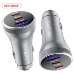 Ven-Dens 3 Port 90w Powerful Car Charger Adapter (VD-CC012) - Image 2